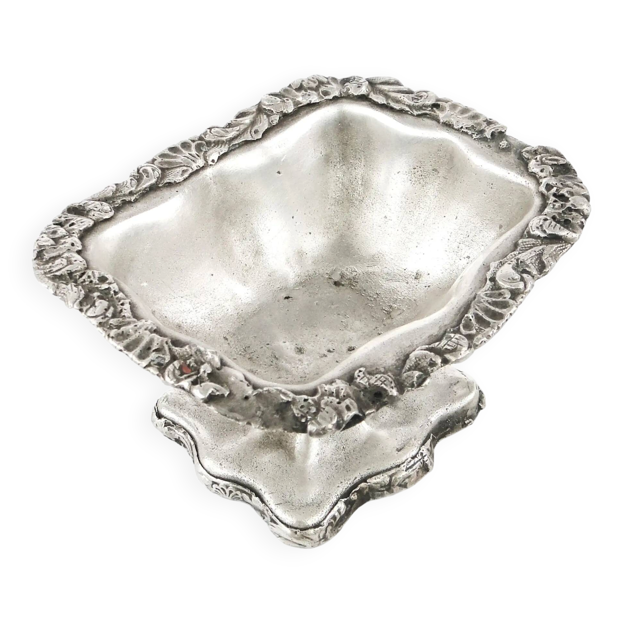 Biedermeier salt cellar, silver-plated copper, Poland, 19th century