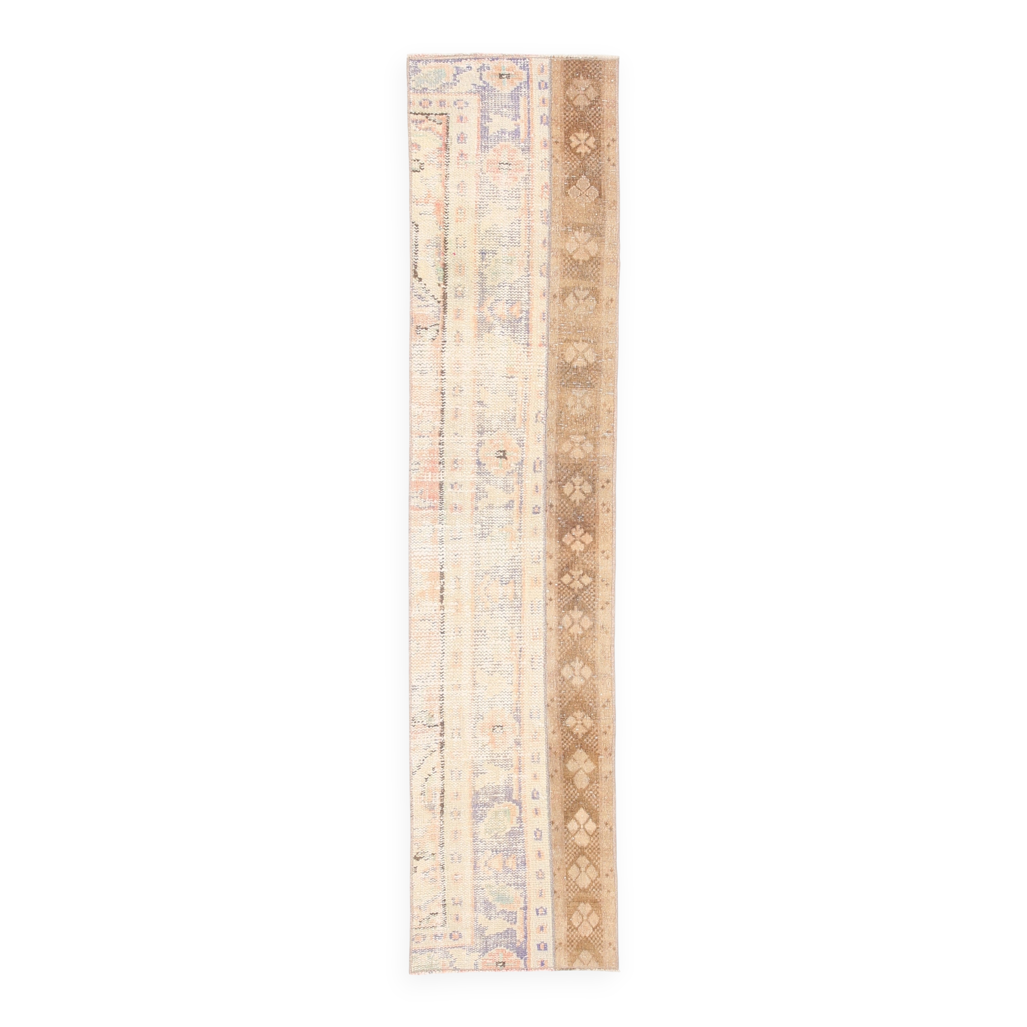 Tapis de couloir vintage pêche et crème 2x8, 57x246 cm