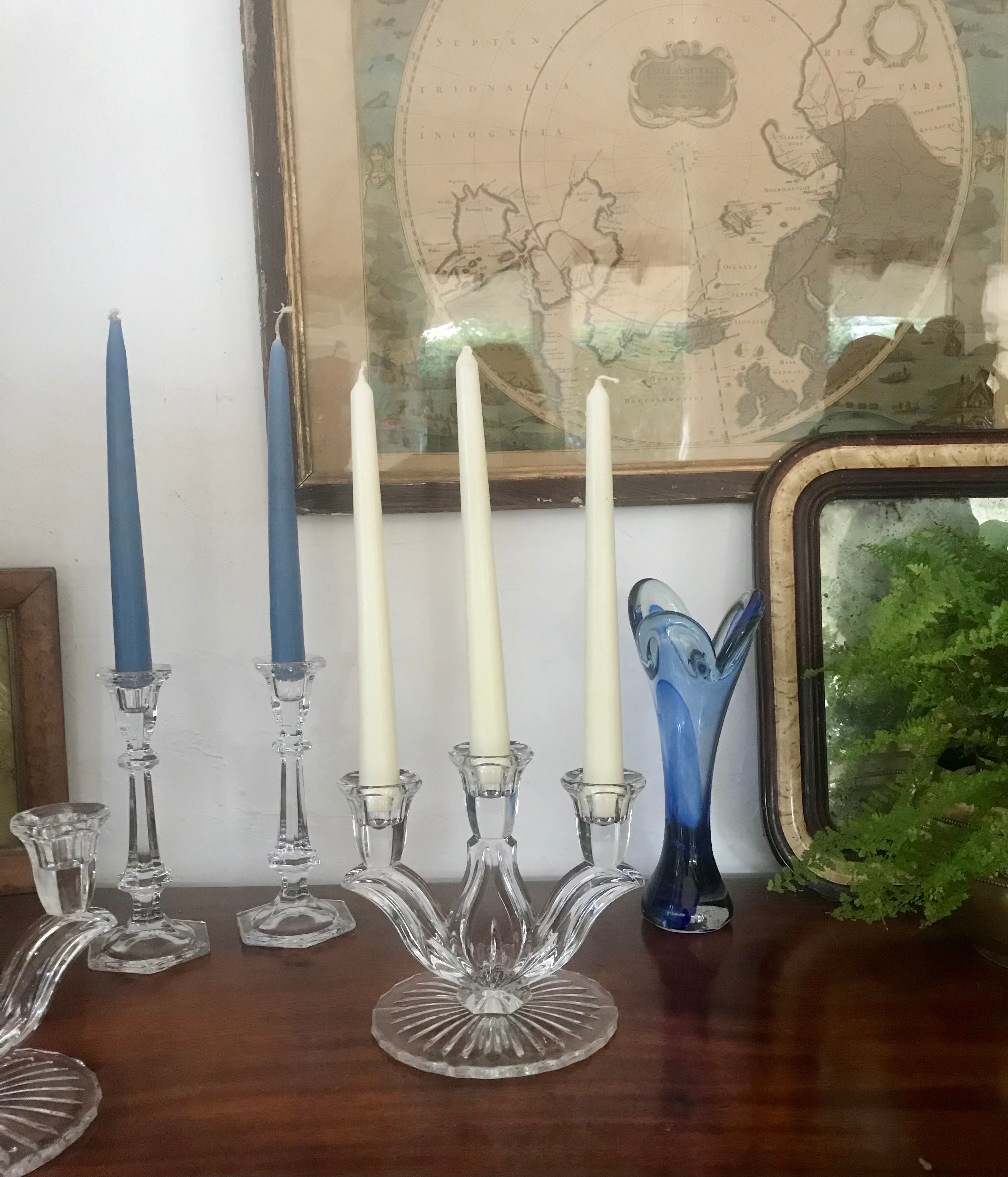 Pair of crystal candlesticks