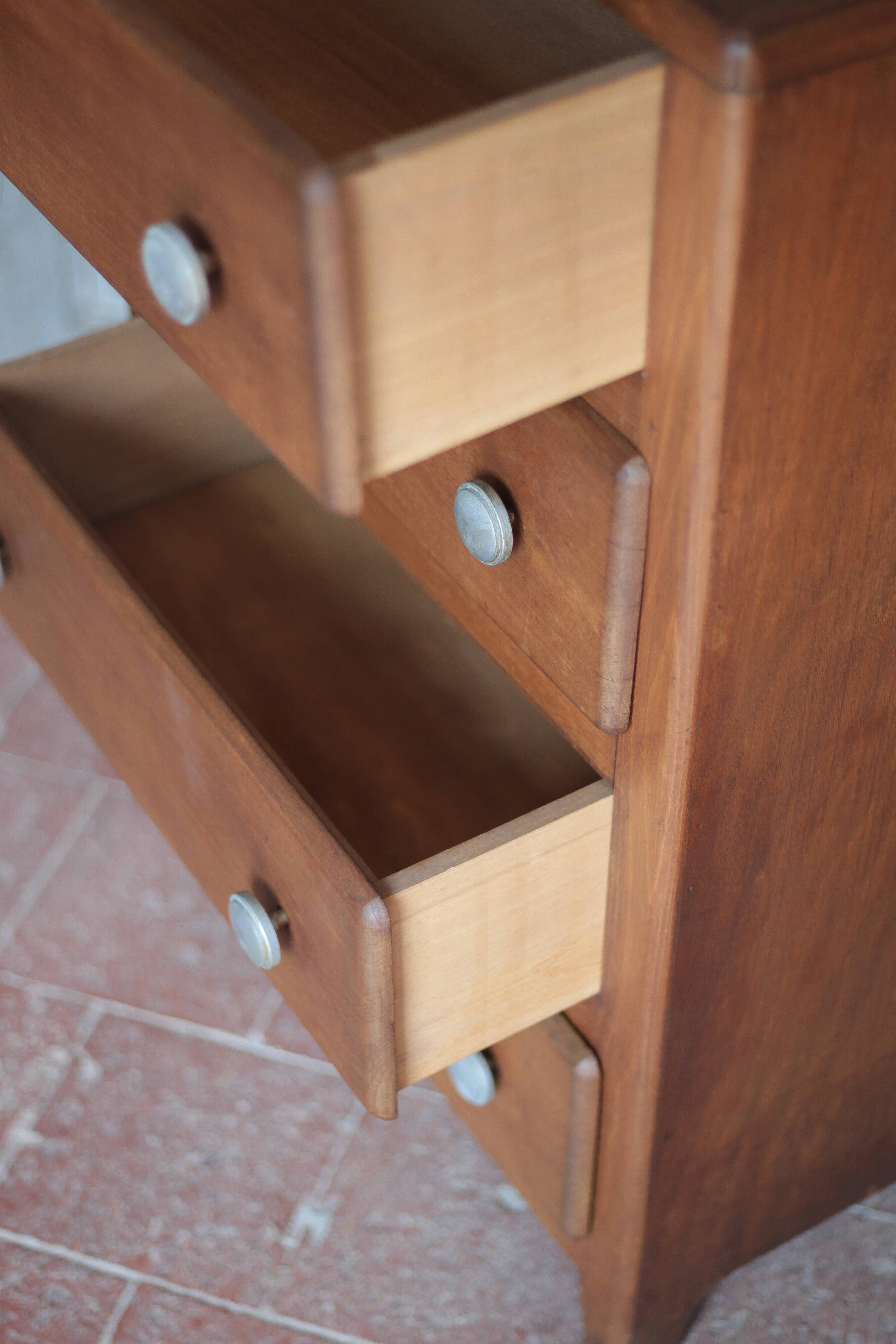 Vintage drawer unit, Art Deco wooden furniture, chest of drawers, tallboy.