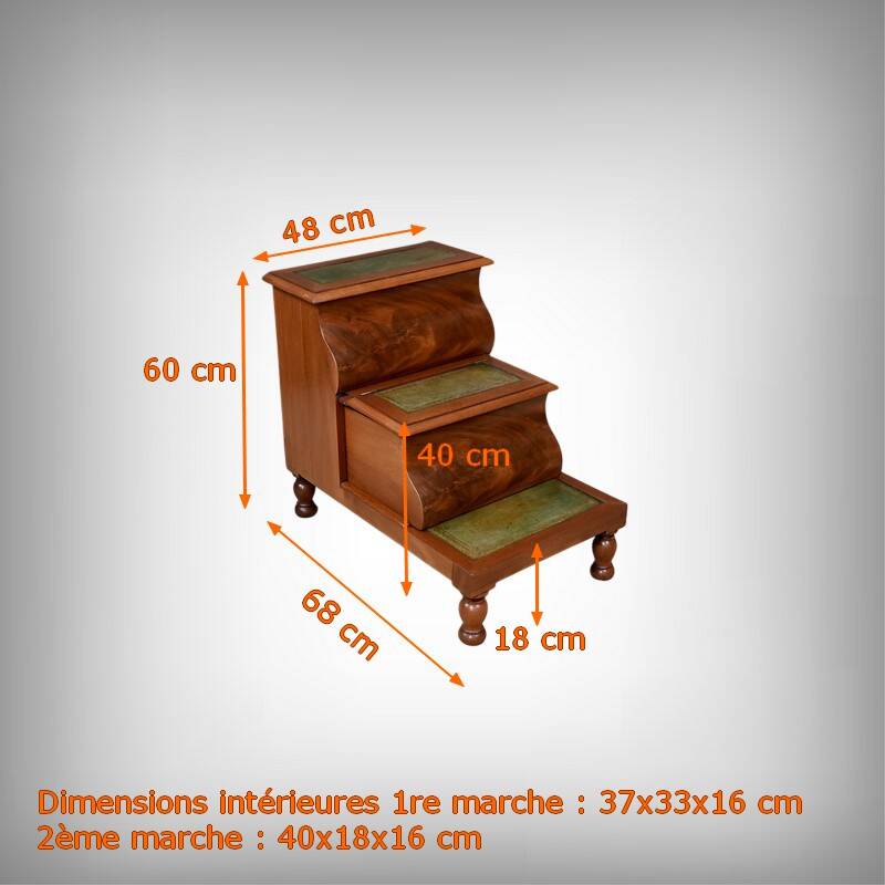 Victorian Library Step Stool in Mahogany, England – 2nd half of the 19th century