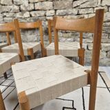 6 Scandinavian chairs 1960" braided straps