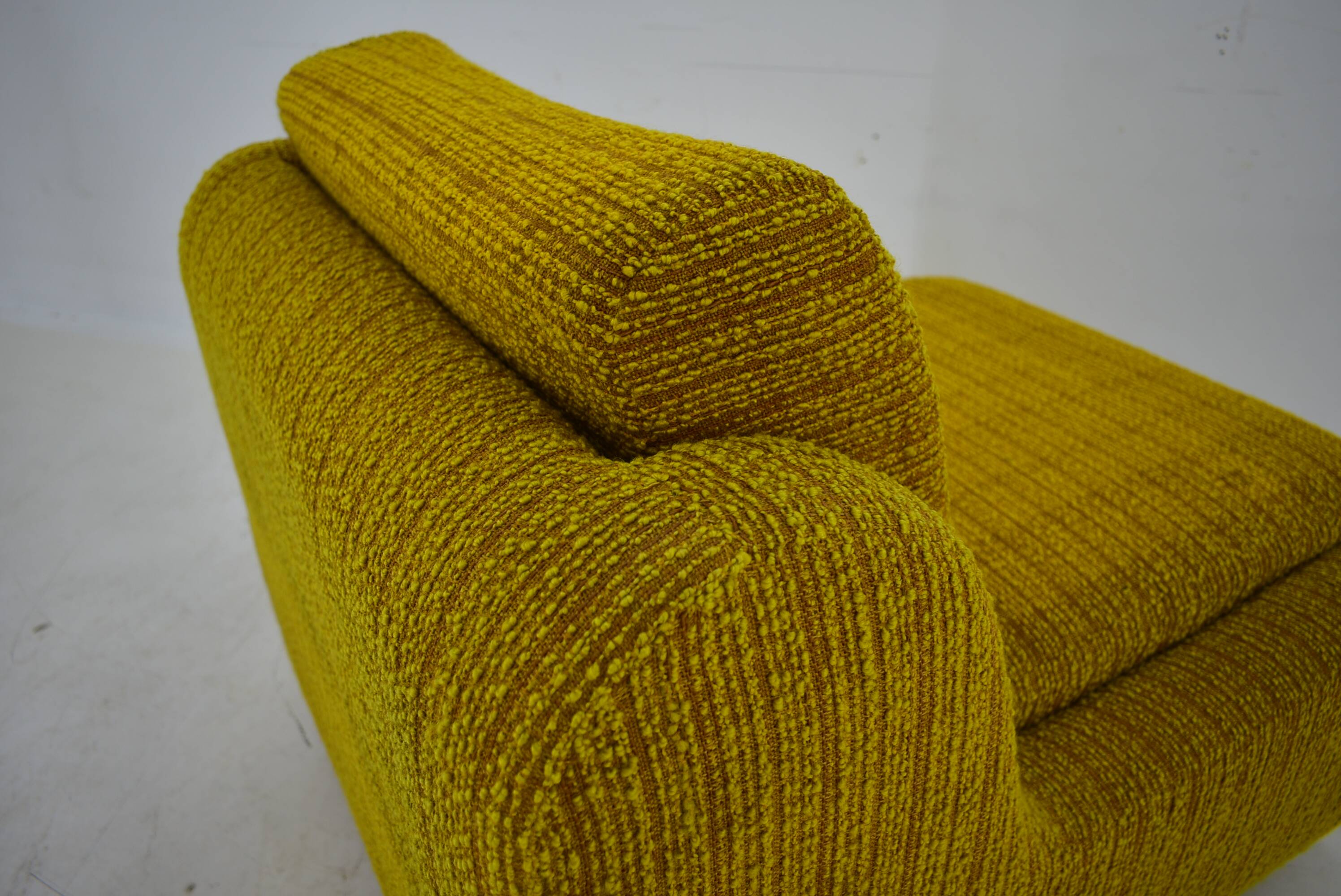 1970s architect Milan Čeček Armchair Apolo 92 for Interiér Praha , Czechoslovakia