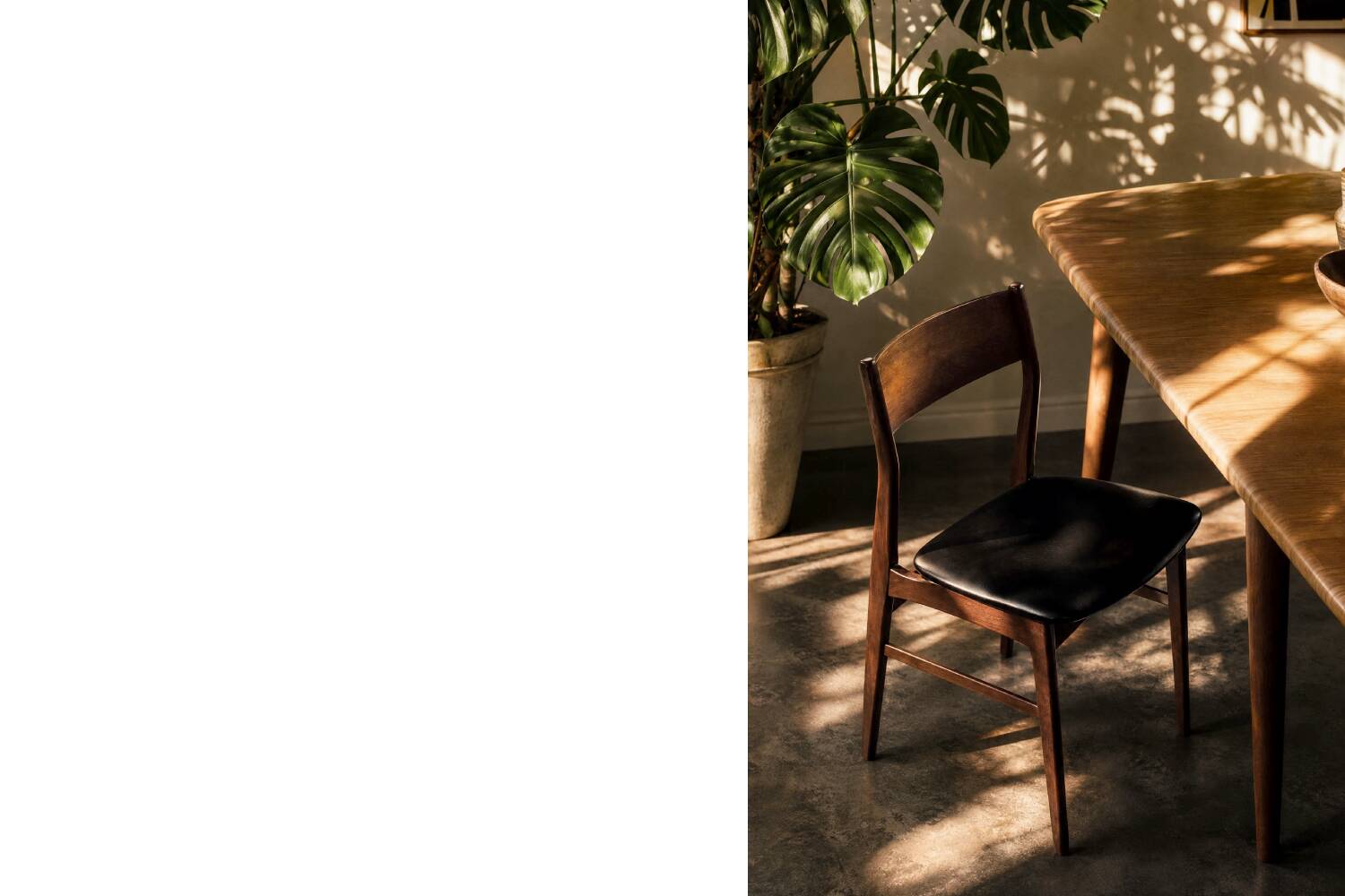 Ensemble de 4 chaises de salle à manger scandinaves modernes des années 50 en hêtre et palissandre.