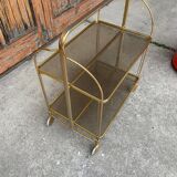 Vintage Folding Trolley in Gold Brass and Plastic