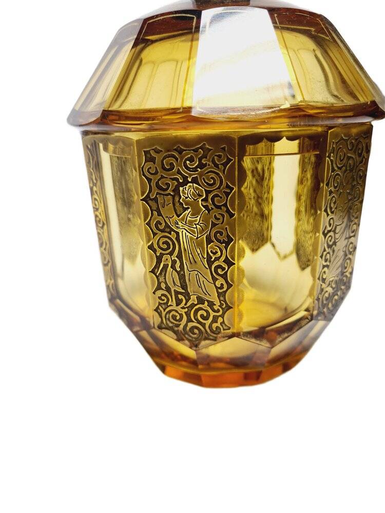 Art Deco oroplastic candy dish from Moser, Czechoslovakia, 1930s