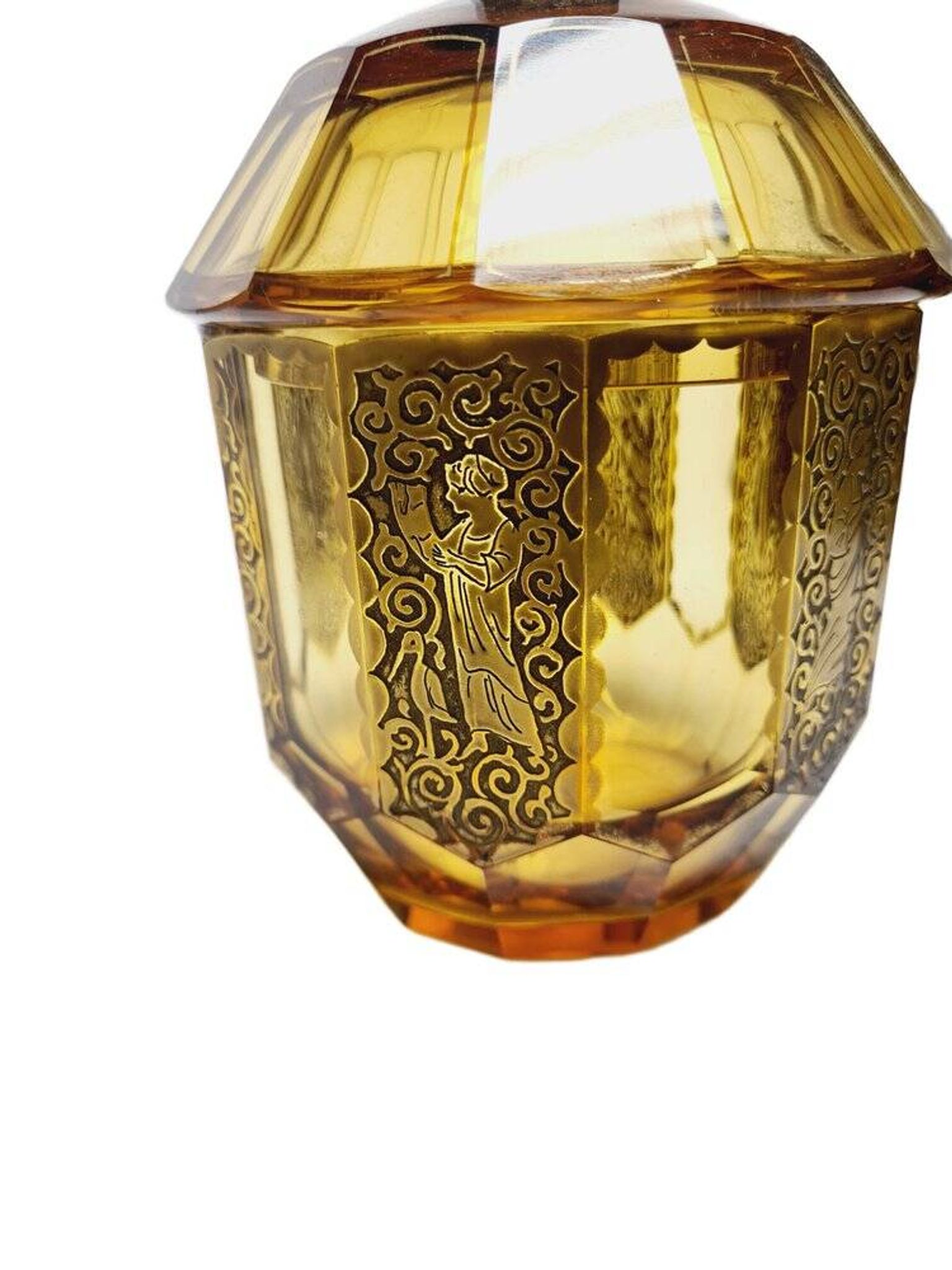 Art Deco oroplastic candy dish from Moser, Czechoslovakia, 1930s