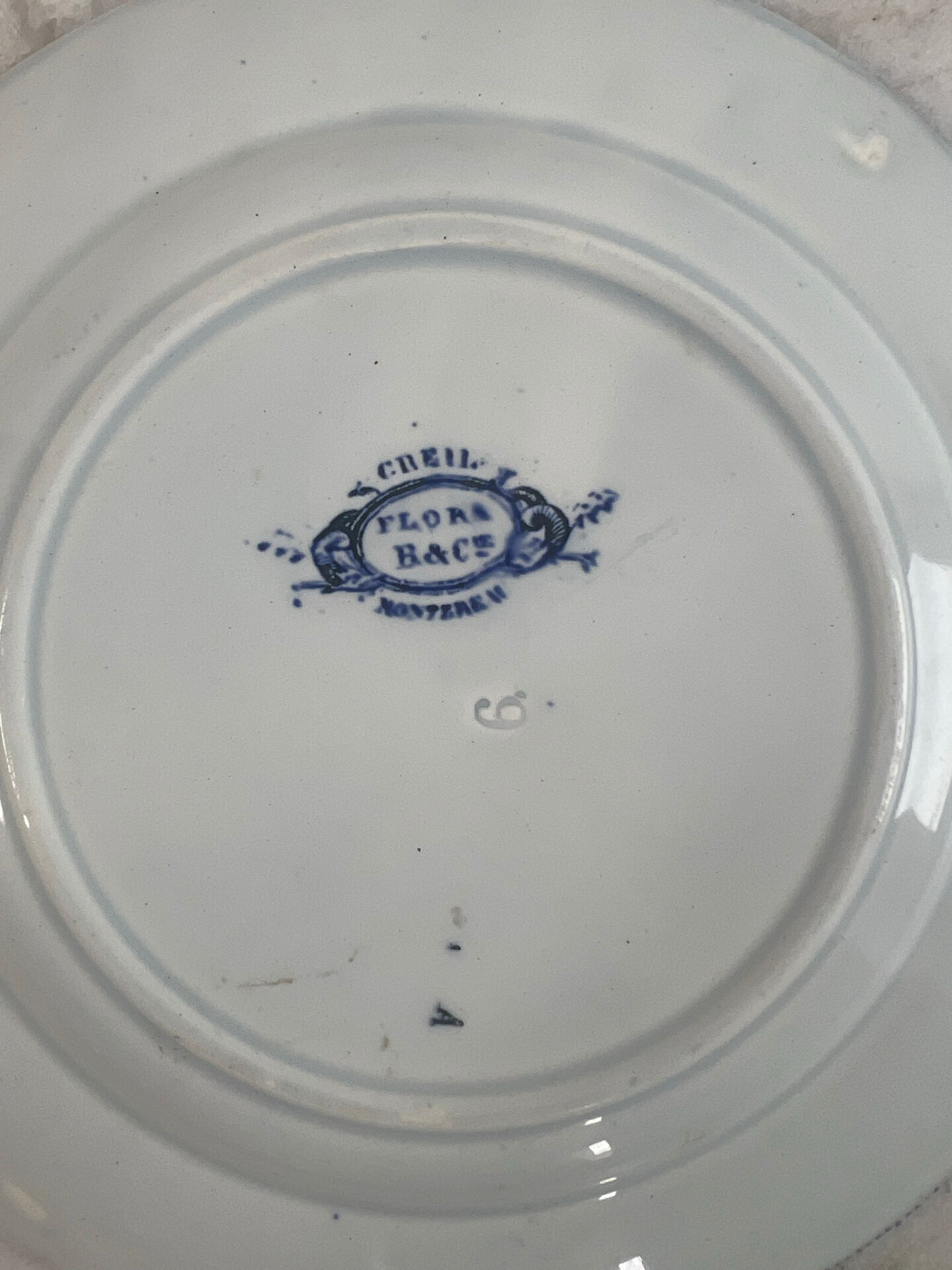 Creil Montereau Flora dessert plate