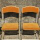 Lot de 6 chaises pliantes en velours et métal doré