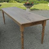 Table de drapier en chêne massif doré 230x73cm deux tiroirs