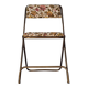 Chaise pliante vintage Lafuma modèle "Chantazur" à motif fleuri
