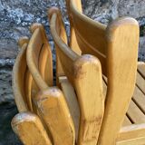 Suite of 8 solid beech chairs