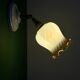 Vintage tulip wall light in white and amber glass