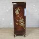 Vintage Chinese cabinet with gold leaf and flowers / oriental cabinet