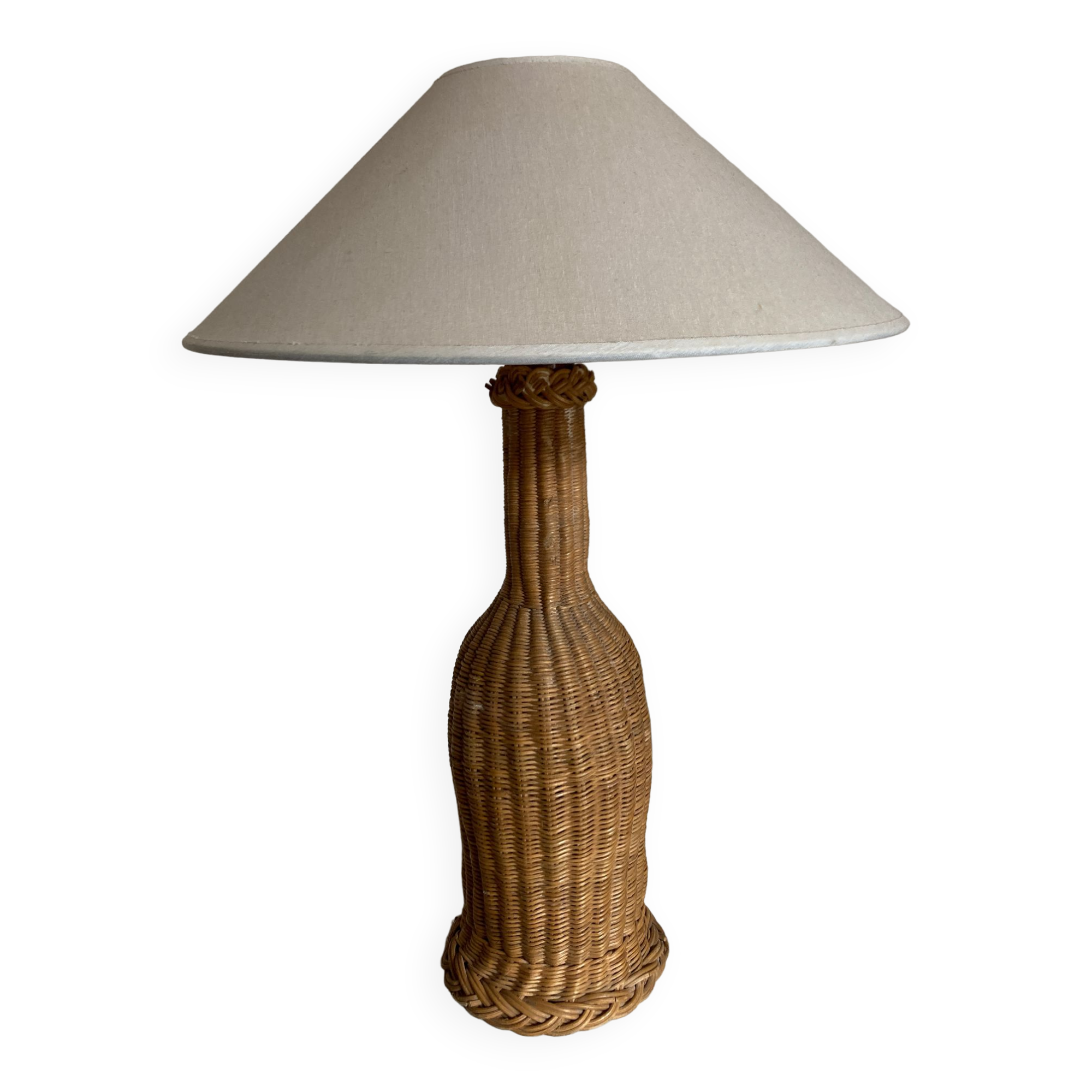 Lamp cabanon Provence in woven wicker basket weavers 1950