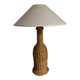 Lamp cabanon Provence in woven wicker basket weavers 1950