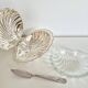 Silver-plated scallop shell butter dish