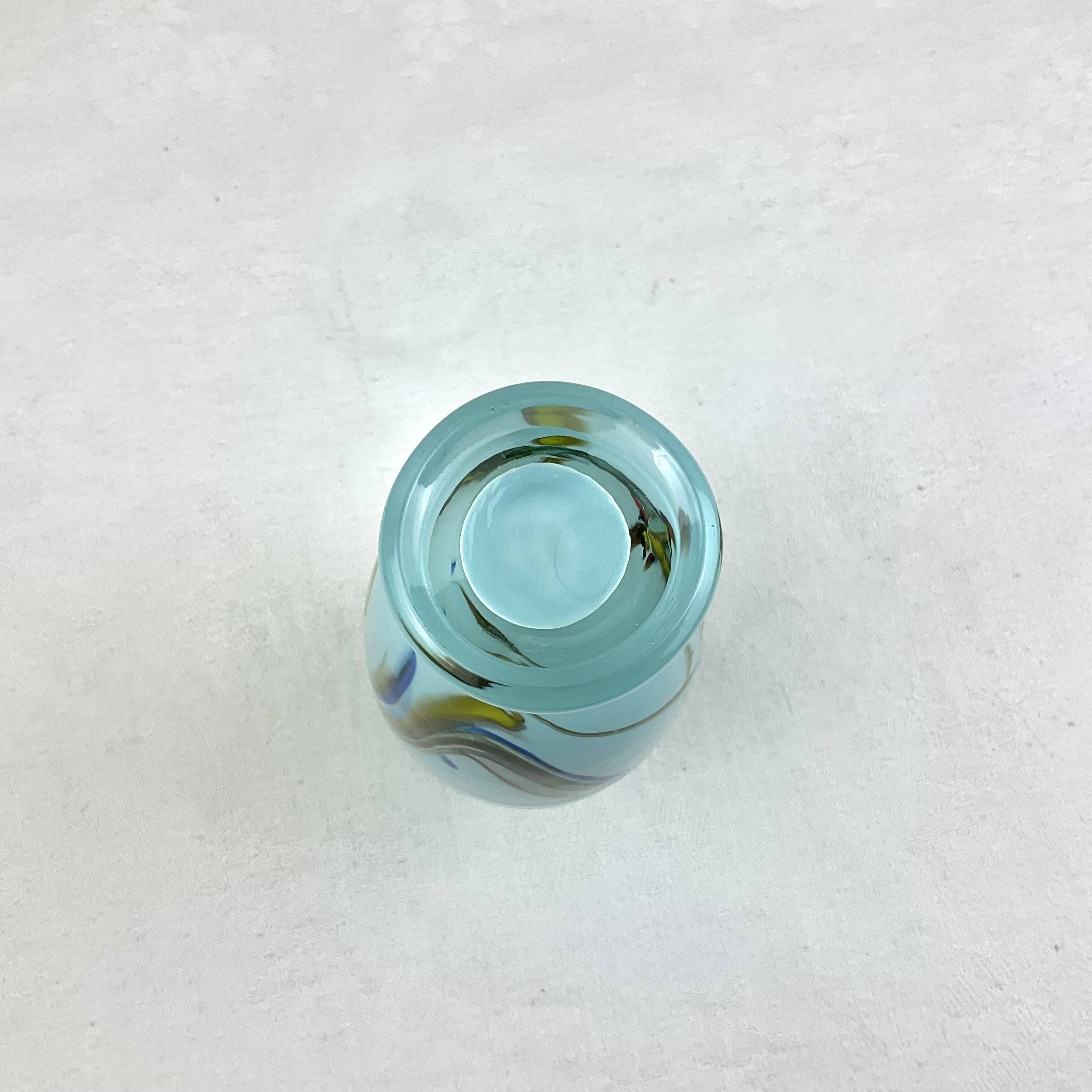Small colored glass vase