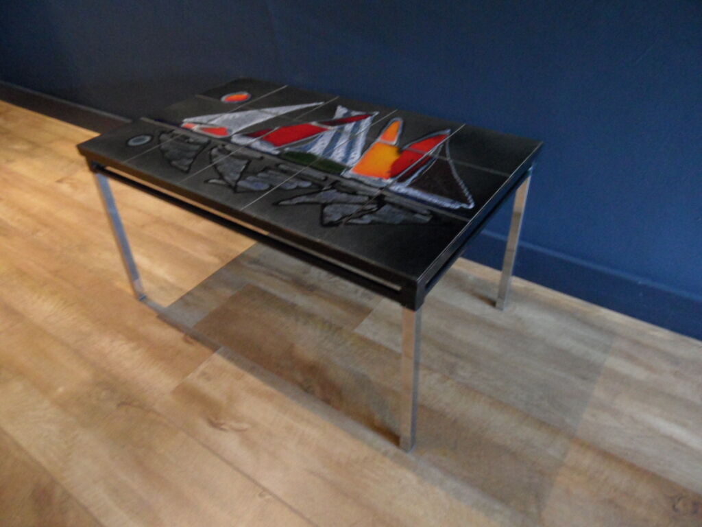 Mid century coffee table with tiles 1960's