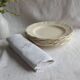 🌿 6 antique Sarreguemines ivory fretwork plates