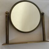 Pivoting brass mirror 24x26cm