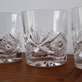 Set of 6 glasses in cut crystal of Aix les bains
