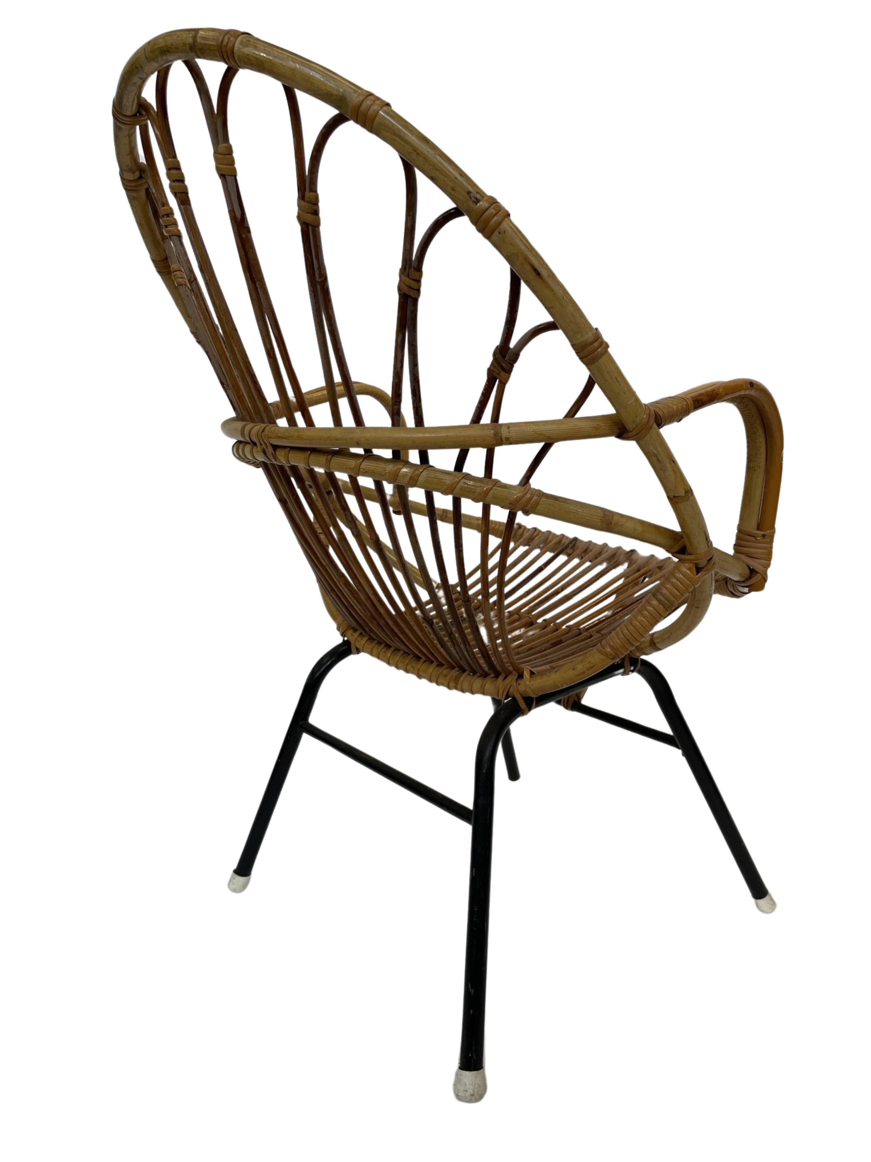 Rattan chair by Dirk van Sliedregt Rohe Noordwolde 1960 in the Netherlands