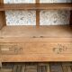 Parisian art deco glass cabinet in raw wood