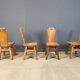 Vintage oak brutalist chairs, 1970s set of 4