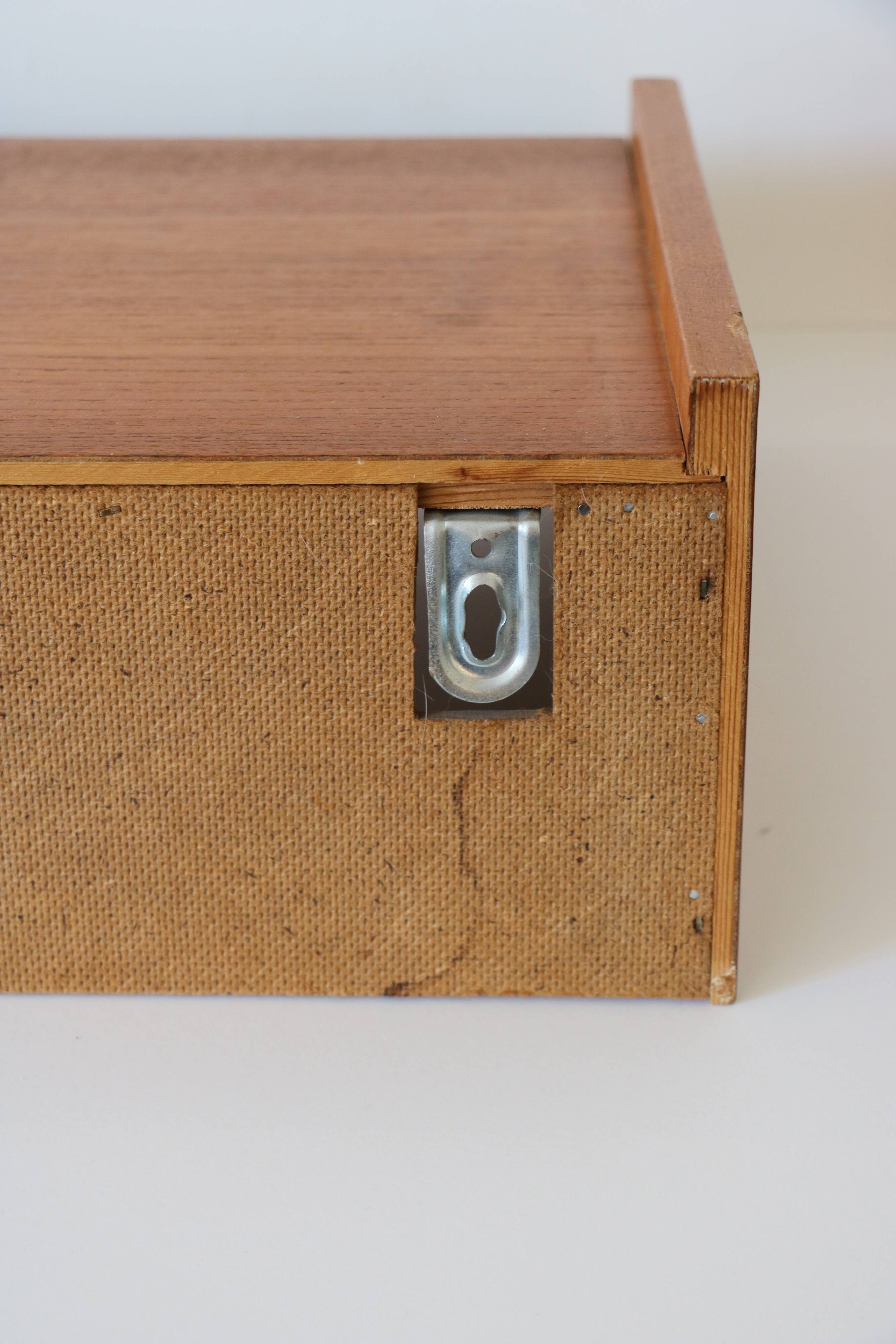 Wall shelf, Scandinavian teak wall bedside table, 1960