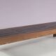 1960s Wengé wooden slat bench from the Netherlands