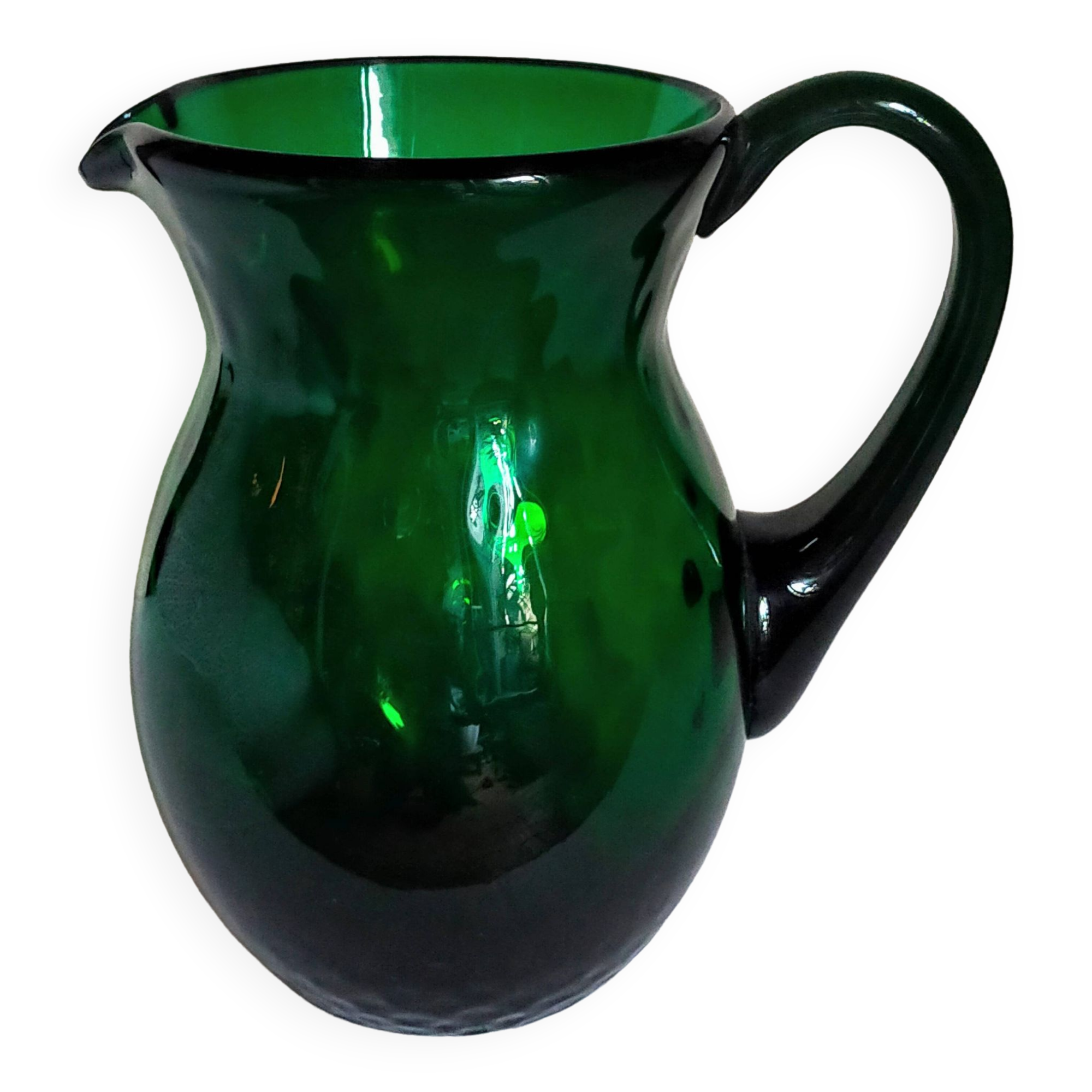 Vintage Empoli blown glass jug