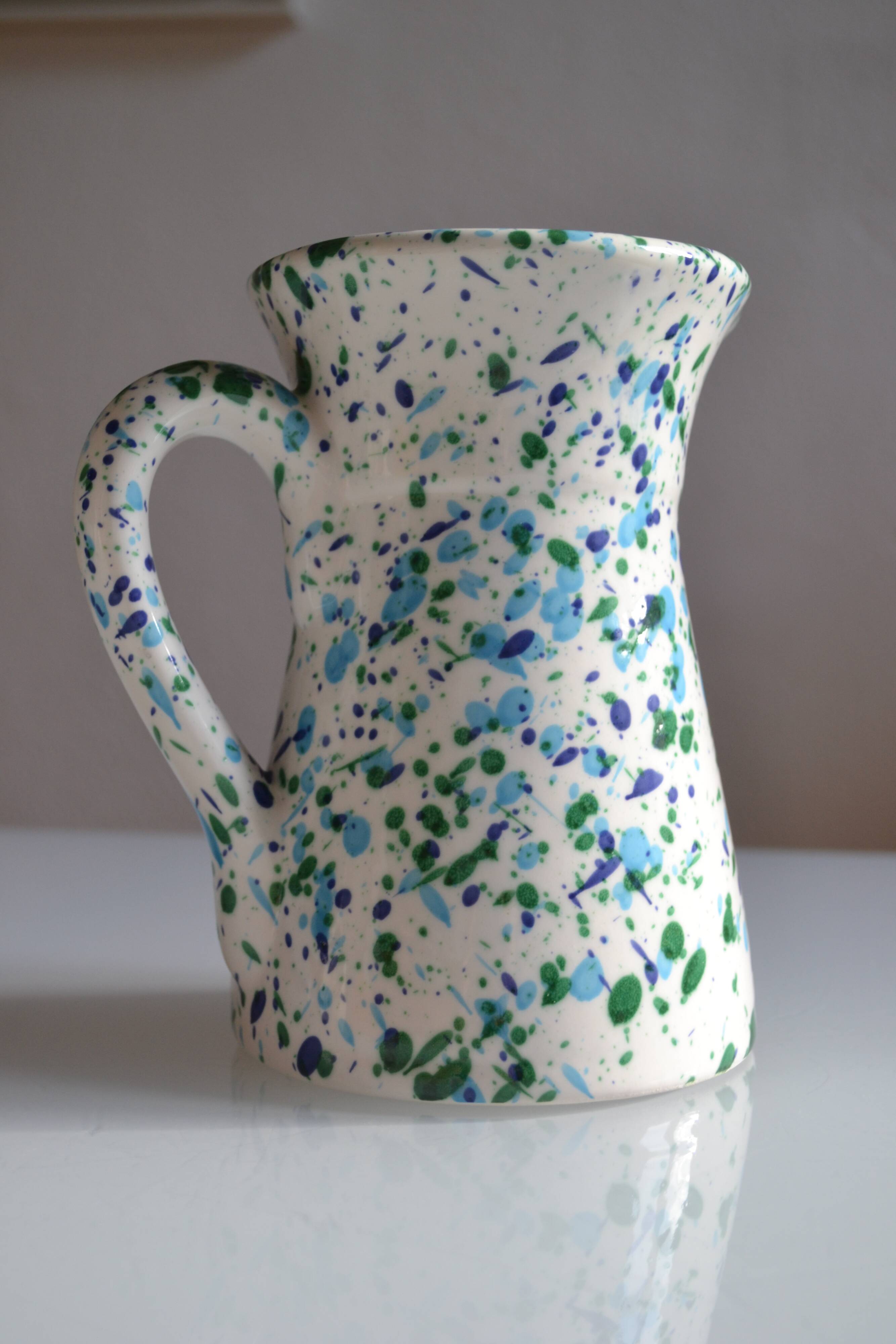 Pichet céramique émaillée à décor tacheté Provence France
