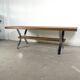 Vintage coffee table with copper top and chrome legs