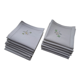12 napkins with flower embroidery 42 x 38 in linen