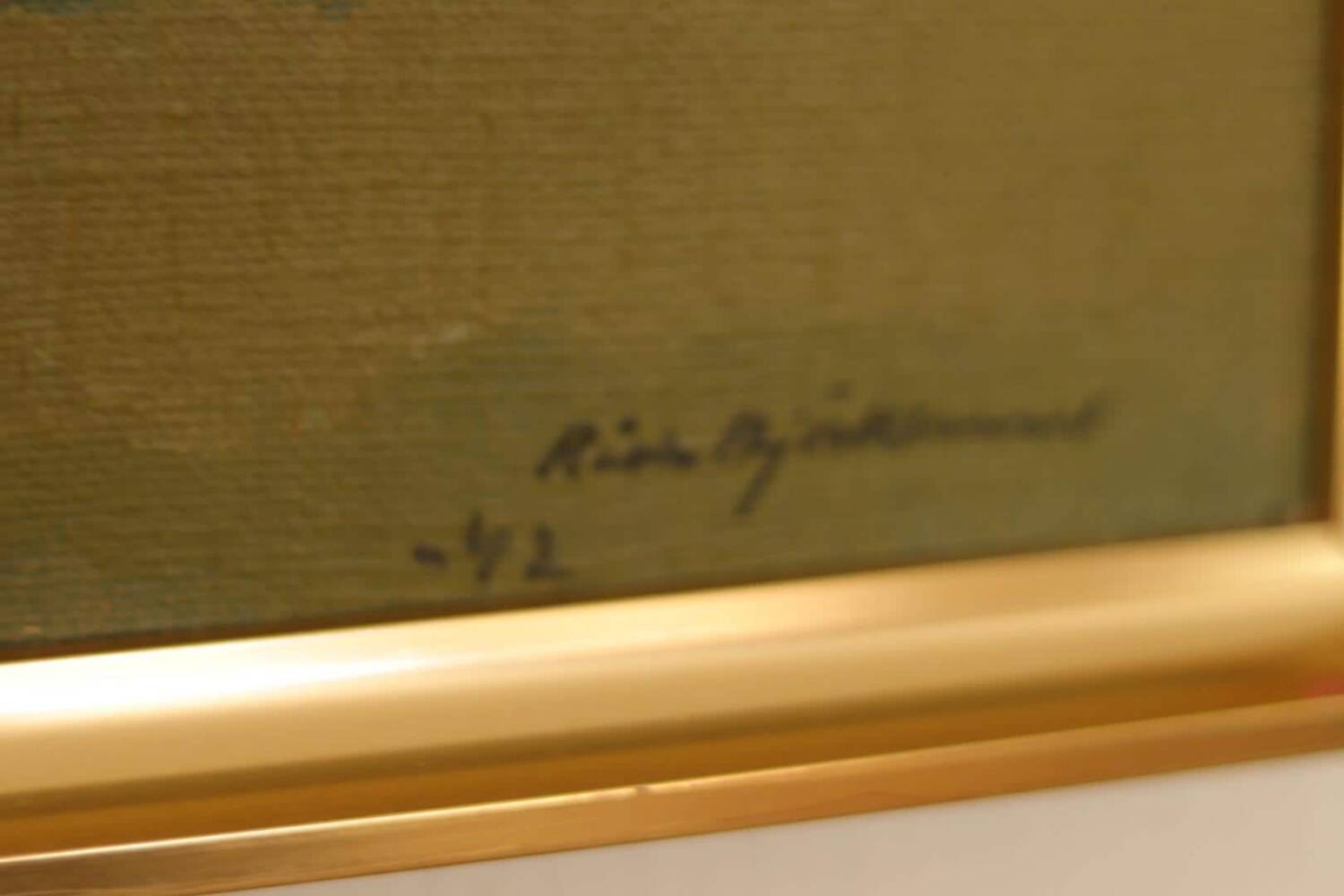 Mid Century Swedish Oil on Canvas – “Village” by Richard Björklund