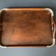 Old tray in wood and brass