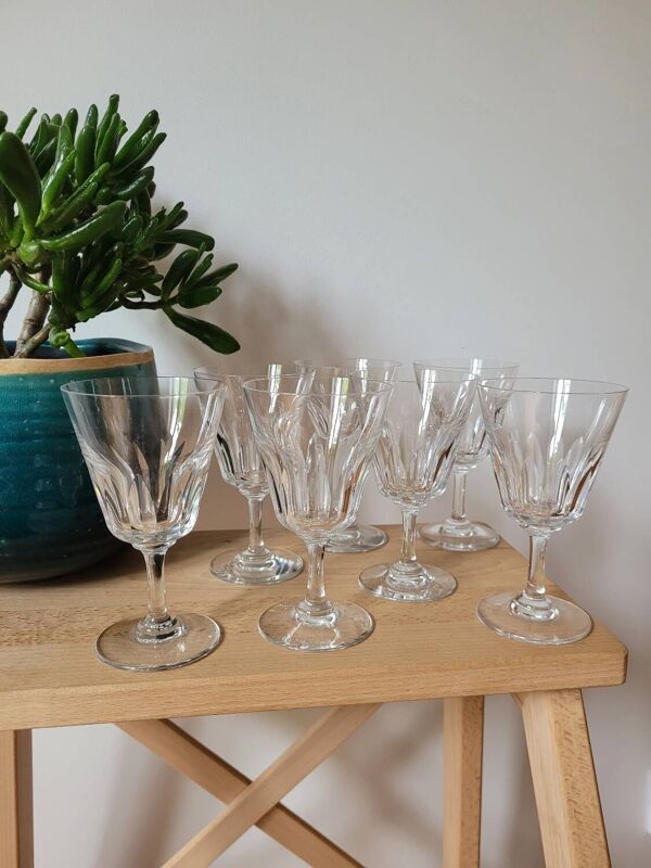 Lot de 7 verres à vin Baccarat Côte d'Azur