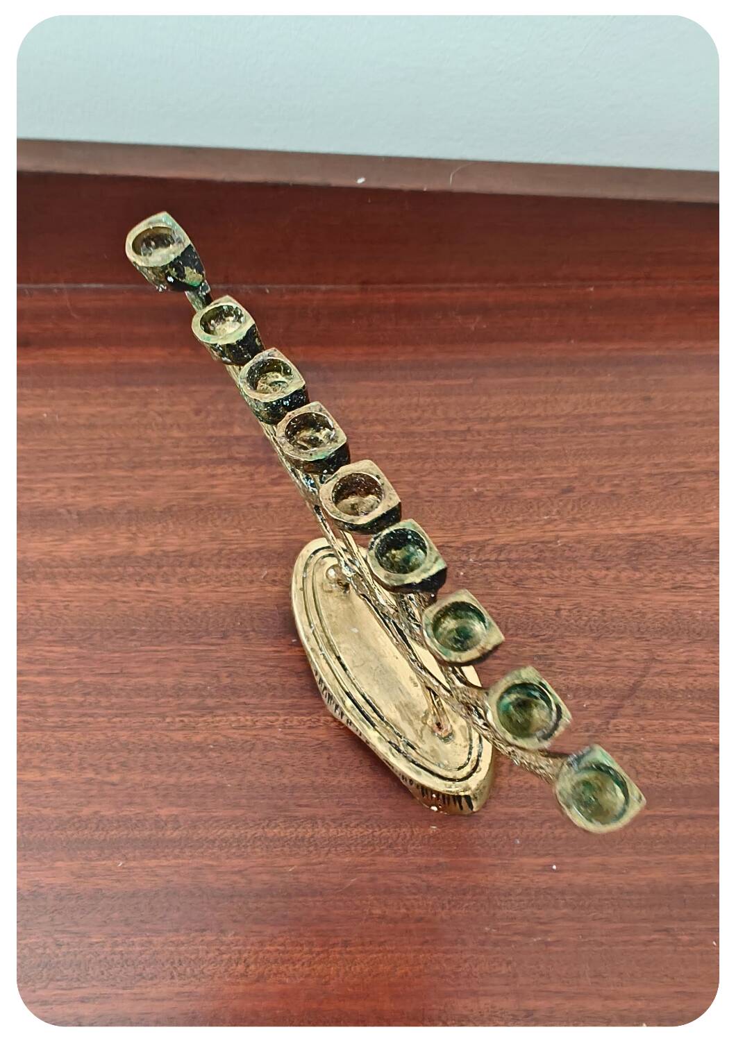 Vintage brass wainberg m8534 israel menora 9 candle holder