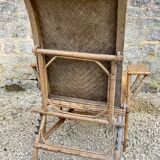 Old rattan chaise longue 20th century