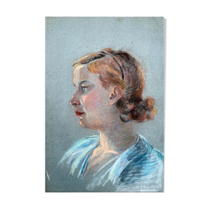 Tableau Pastel femme au cemisier
