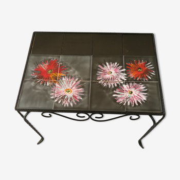 Wrought iron coffee table the wheel