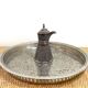 Large traditional oriental silver-plated metal tray