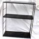 Etagère string moderniste modulable en fer forgé et tôle noir, 1950-1960
