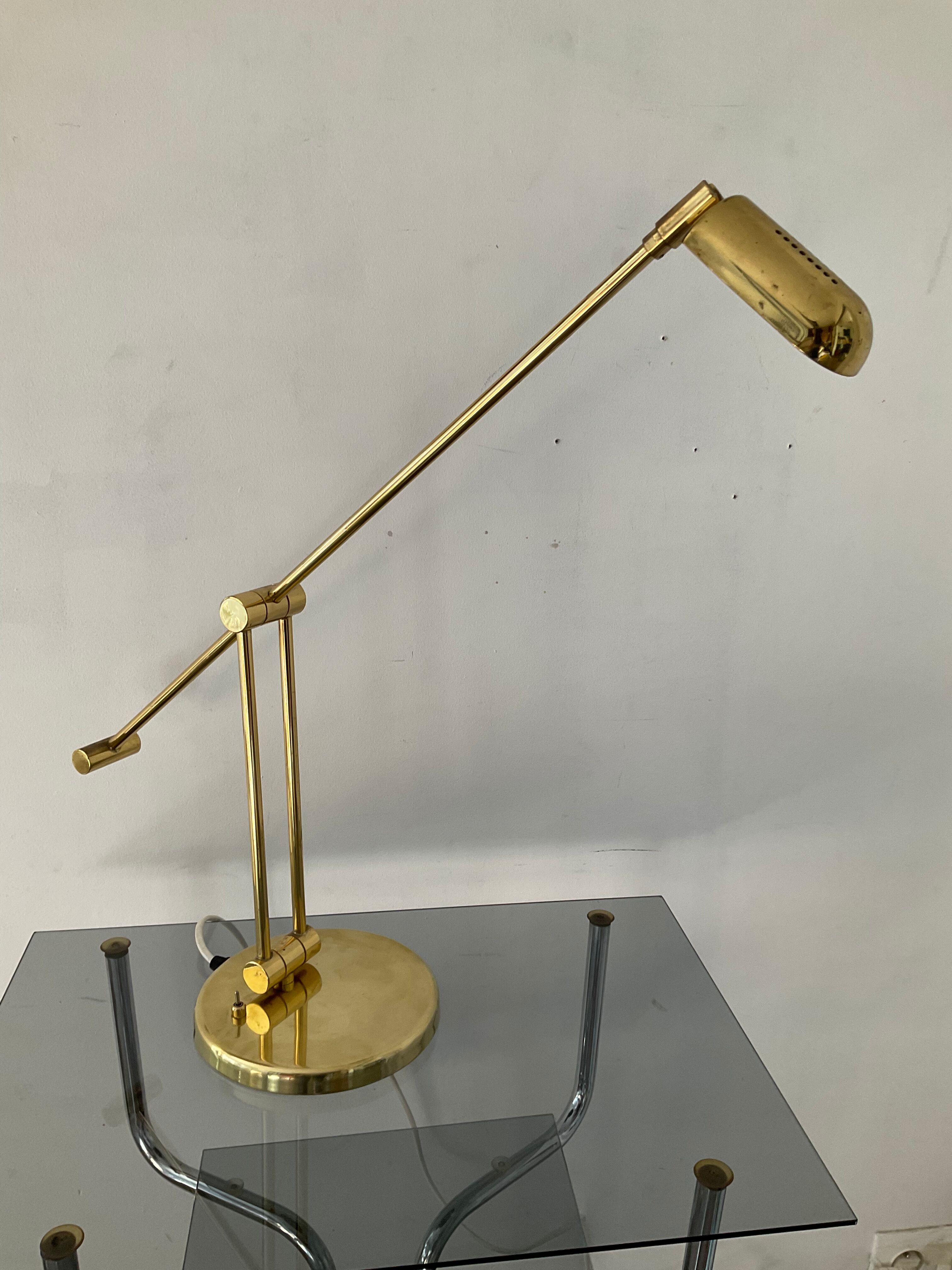 Articulated lamp Deknudt brass, 70s