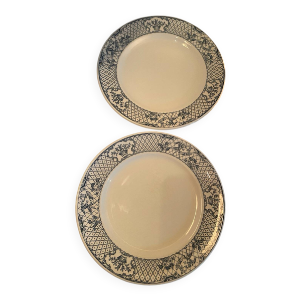 Lot de 2 assiettes plates en ironstone Mason’s