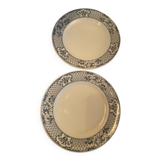 Lot de 2 assiettes plates en ironstone Mason’s