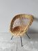 Children's rattan basket armchair, metal compass legs