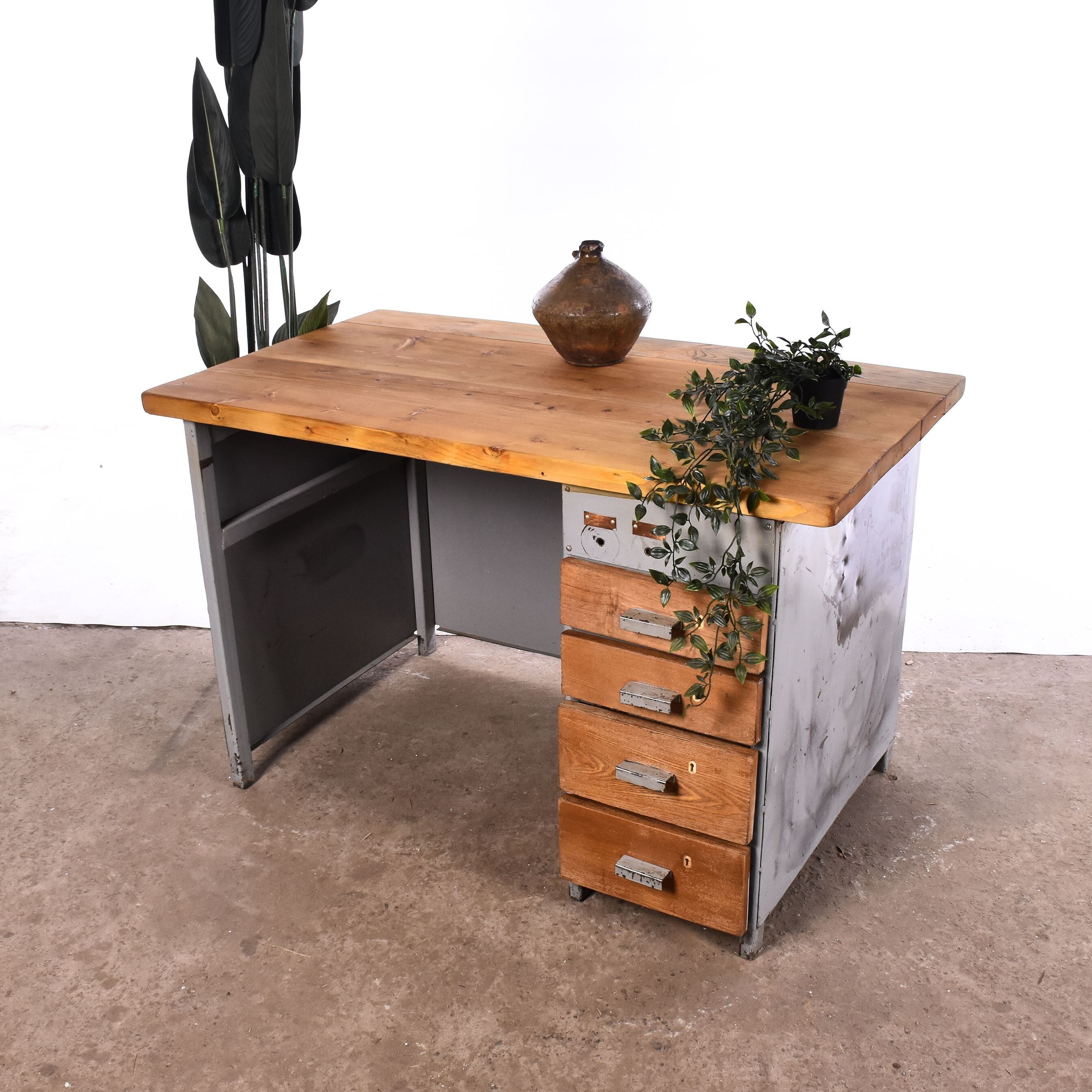 Vintage metal workbench