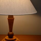 Art Deco Table Lamp in burl walnut wood, 1950s